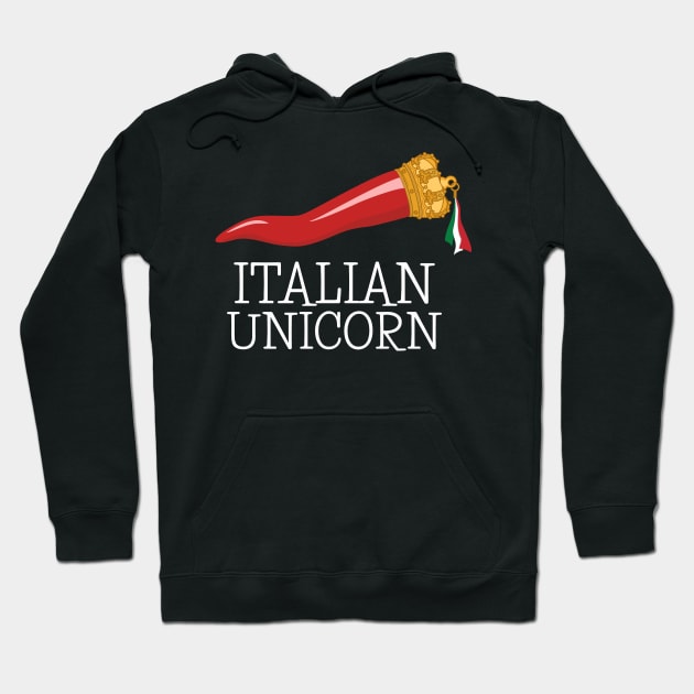 Italian Unicorn Funny Italian Lucky Charm Cornicello Hoodie by zeno27